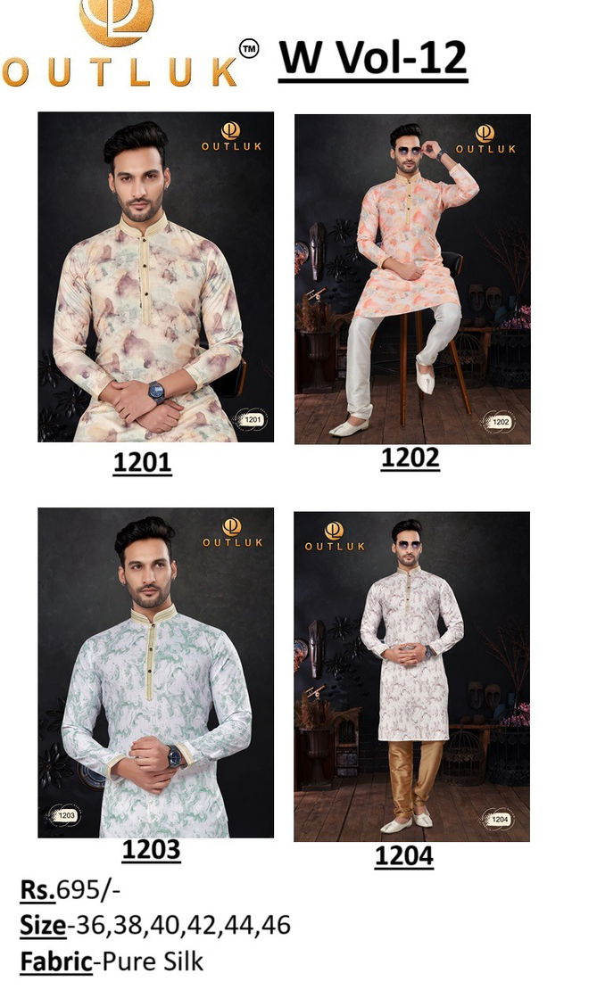 Outluk Wedding Collection Vol 12 Cotton Pintex Mens Kurta Pajama Manufacturers